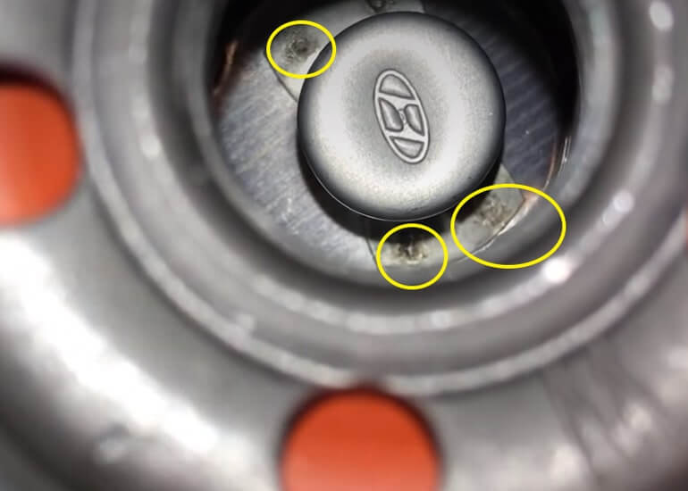 Наличие точечной сварки 100% контрафакт