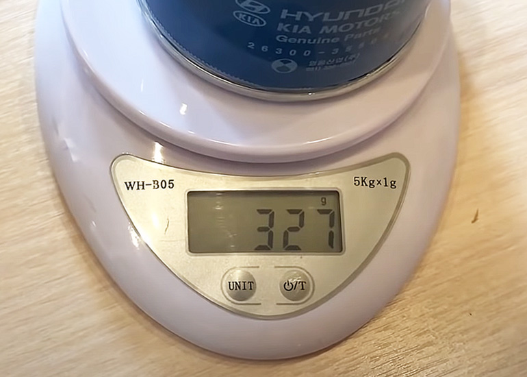 Вес оригинального масляного фильтра