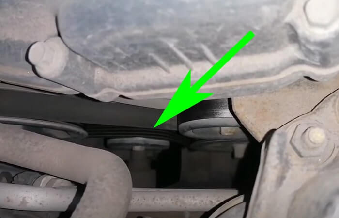 Размещение натяжителя и ремня Киа Рио 3