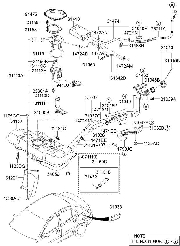Как поменять элемент топливного фильтра на КИА Рио JB с бензиновым двигателем 3 замена топливного фильтра на киа рио 2 седан