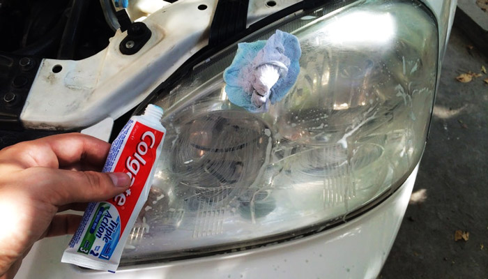 полировка фар зубной пастой