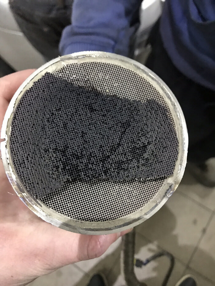 Грязный сажевый фильтр