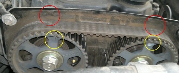 Выбор и замена ремня ГРМ на Киа Спектра, метки ГРМ