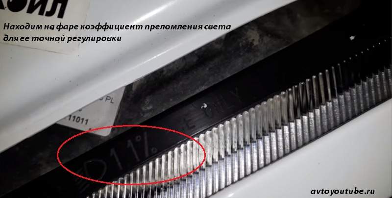 Находим показатель преломления фары для тонкой настройки