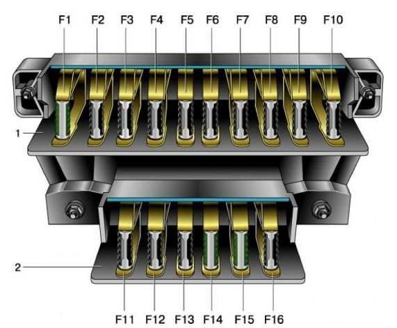 Схема основного блока предохранителей нива 2121